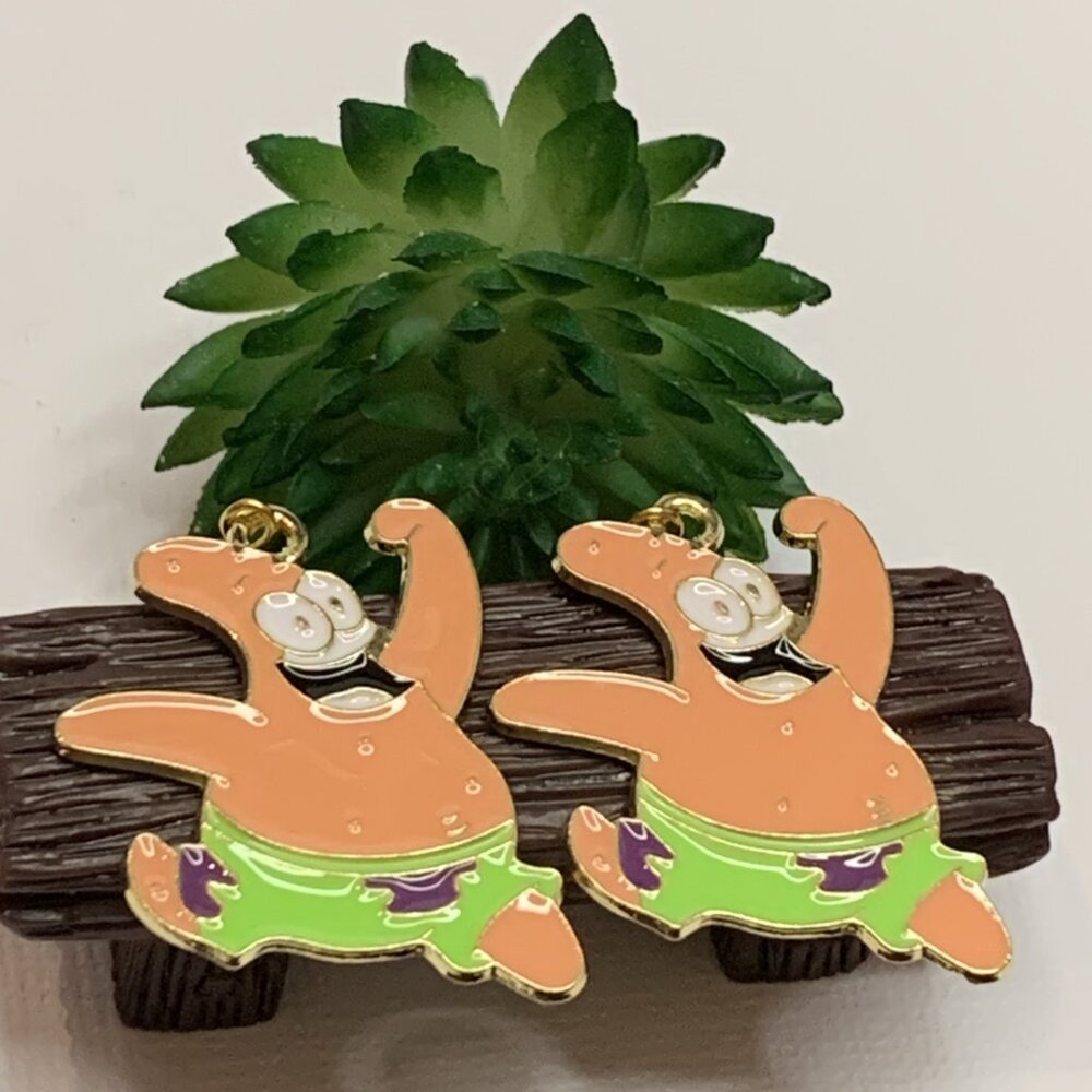 Sponge Bob Earring, Patrick Starfish, Patrick Earring, Gift Idea, Silly Earring